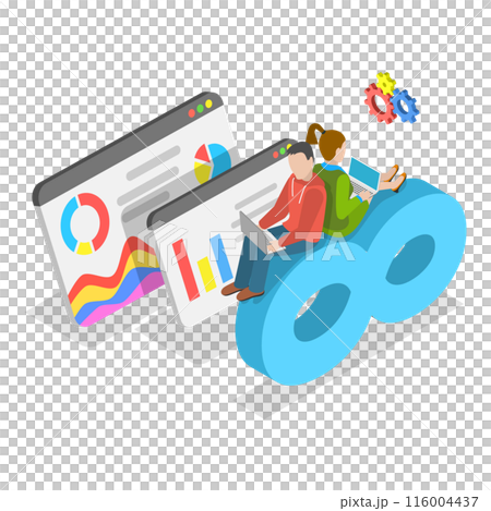 3D Isometric Flat  Illustration of Software Development. Item 1 116004437