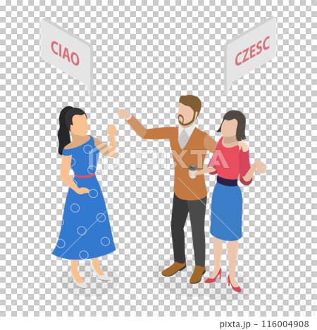 3D Isometric Flat  Illustration of International Communication. Item 4 116004908