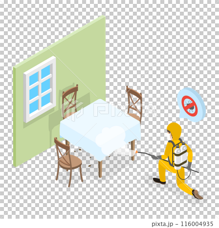 3D Isometric Flat  Illustration of Pest Control Service. Item 3 116004935