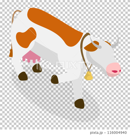 3D Isometric Flat  Set of Bulls And Cows. Item 6 116004940