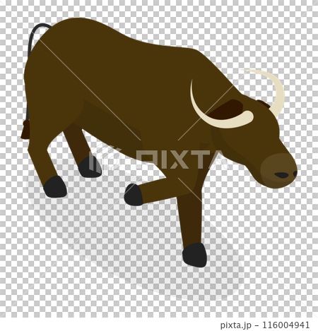 3D Isometric Flat  Set of Bulls And Cows. Item 2 116004941