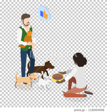 3D Isometric Flat  Illustration of Social Help. Item 3 116004946