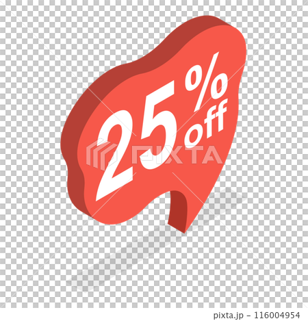 3D Isometric Flat  Set of Discount Speach Bubble Tags. Item 2 116004954
