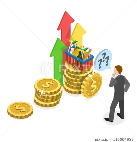 3D Isometric Flat Illustration of Inflation. Item 1 3D Isometric Flat Illustration of Inflation. Item 1 116004955