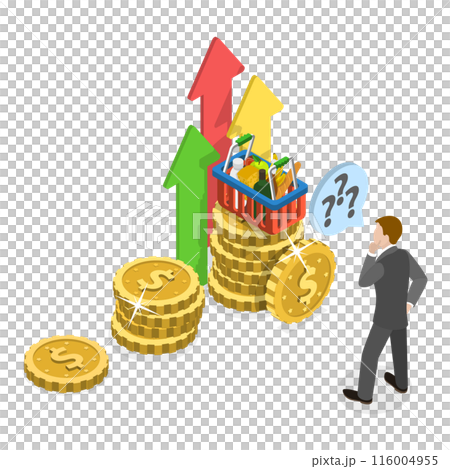 3D Isometric Flat Illustration of Inflation. Item 1 3D Isometric Flat Illustration of Inflation. Item 1 116004955