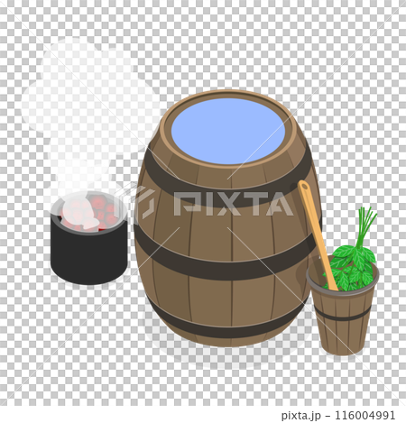 3D Isometric Flat  Illustration of Sauna And SPA. Item 2 116004991