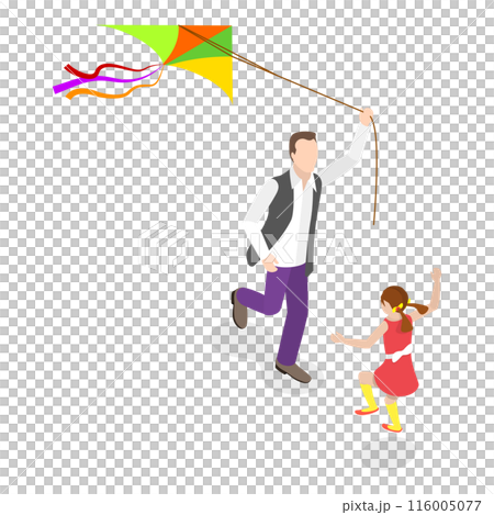 3D Isometric Flat  Illustration of Father And Child. Item 1 116005077