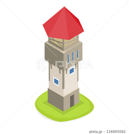 3D Isometric Flat  Set of Medieval Castles. Item 1 116005082
