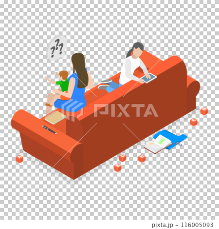 3D Isometric Flat Illustration of ADHD Problem. Item 1 3D Isometric Flat Illustration of ADHD Problem. Item 1 116005093
