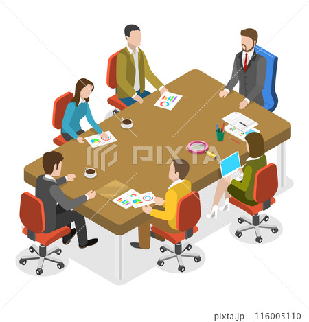 3D Isometric Flat  Illustration of Negotiation. Item 1 116005110
