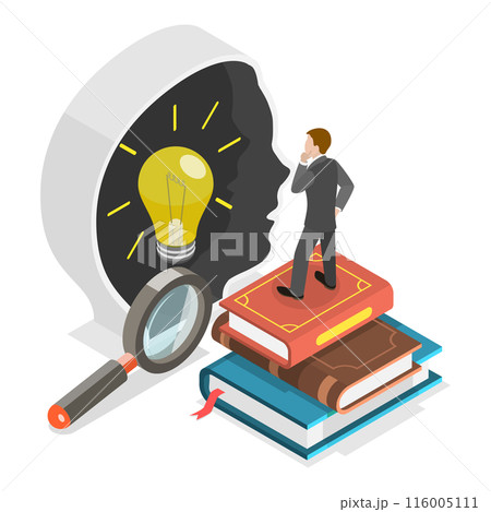 3D Isometric Flat  Illustration of Self Development. Item 1 116005111