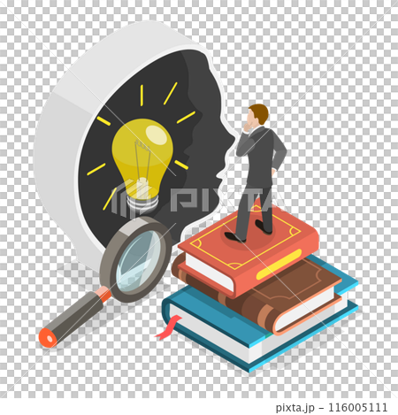 3D Isometric Flat  Illustration of Self Development. Item 1 116005111