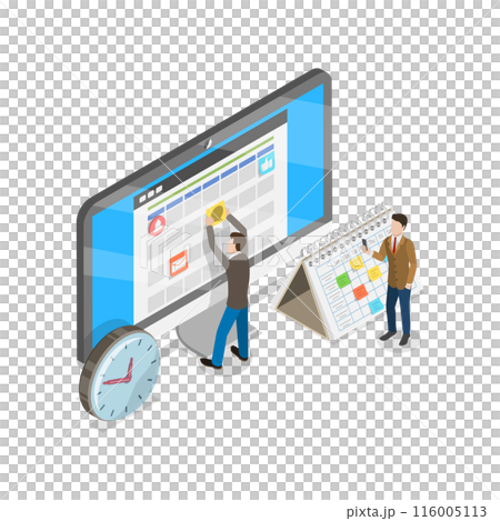 3D Isometric Flat Illustration of Schedule Planning. Item 1 3D Isometric Flat Illustration of Schedule Planning. Item 1 116005113