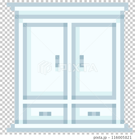 Pixel illustration of a white chest of drawers 116005821