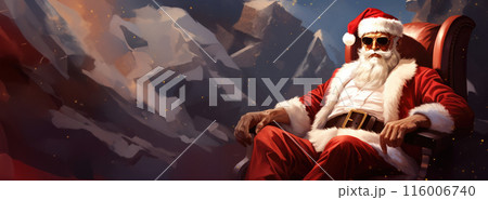 Banner cool santa claus in sunglasses 116006740