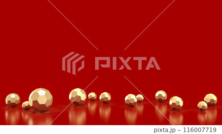 The Gold ball on red background for abstract concept 3d rendering. 116007719