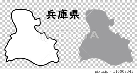 兵庫縣簡單地圖插畫素材 116008343