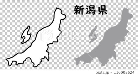 Simple map illustration of Niigata prefecture 116008624