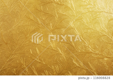 金色の和紙、刷毛の筋、金色の輪、円形の重なり、日本の伝統美、日本文化、和風　（アブストラクト）背景は 116008828