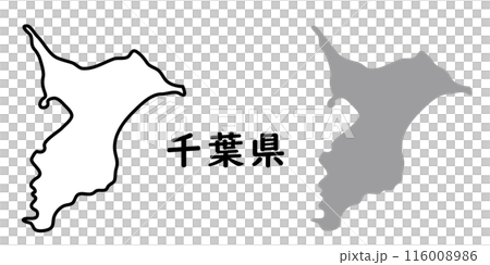千葉県のシンプルな地図イラスト素材 116008986