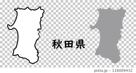 Simple map illustration of Akita prefecture 116009432