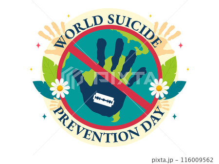 World Suicide Prevention Day Vector Illustration on September 10 with a Hanging Rope and Hands to Prevent Suicides in a Flat Cartoon Background World Suicide Prevention Day Vector Illustration on September 10 with a Hanging Rope and Hands to Prevent Suicides in a Flat Cartoon Background 116009562