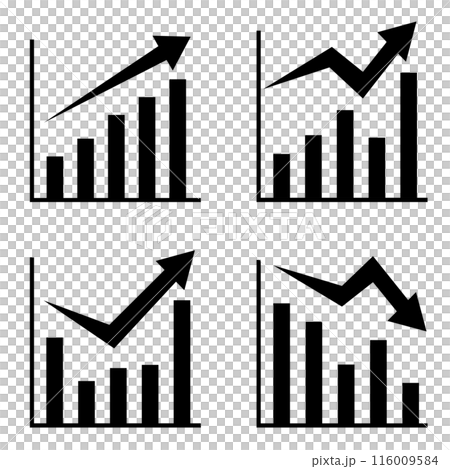 Monochrome bar graph set 116009584