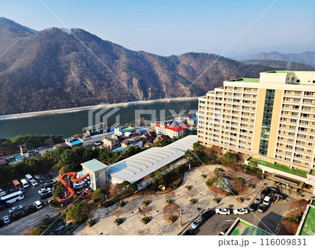 landscape of building and river landscape of building and river 116009831