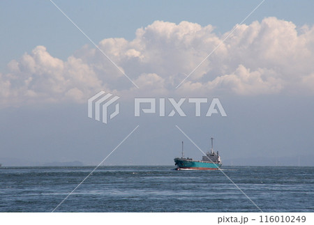 夏の燧灘を航行する貨物船 116010249