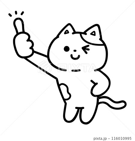 いいね！する可愛いネコ・線画 116010995