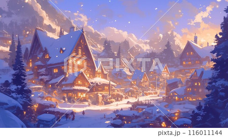 雪降る白川郷 雪降る白川郷 116011144