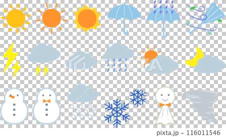 天氣手寫風格天氣圖示集 116011546
