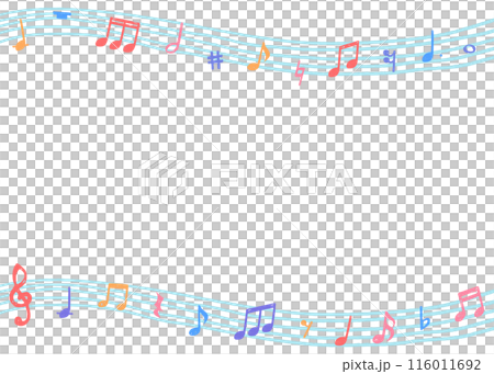 Handwritten music notes background frame, music design background 116011692