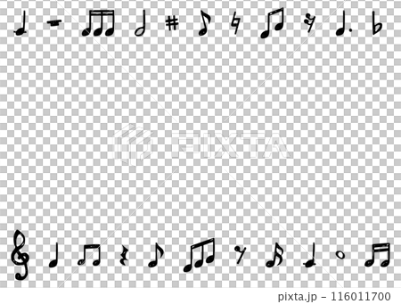 Handwritten music notes background frame, music design background 116011700