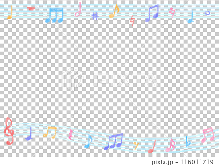 Handwritten music notes background frame, music design background, watercolor color Handwritten music notes background frame, music design background, watercolor color 116011719