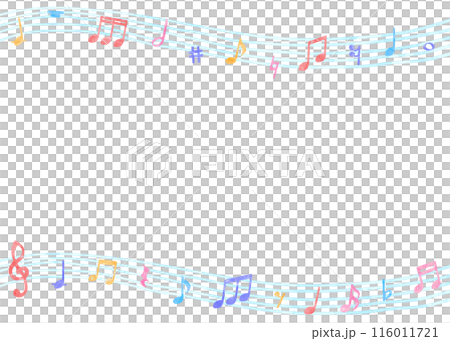 Handwritten music notes background frame, music design background, watercolor color Handwritten music notes background frame, music design background, watercolor color 116011721