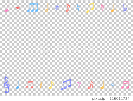 Handwritten music notes background frame, music design background, watercolor color 116011724