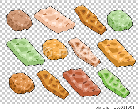 色んなおかきのイラストセット 116011901