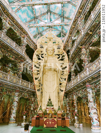 Large Bodhisattva Statue Inside Of Linh Phuoc Pagoda In Da Lat City, Vietnam. Large Bodhisattva Statue Inside Of Linh Phuoc Pagoda In Da Lat City, Vietnam. 116011952