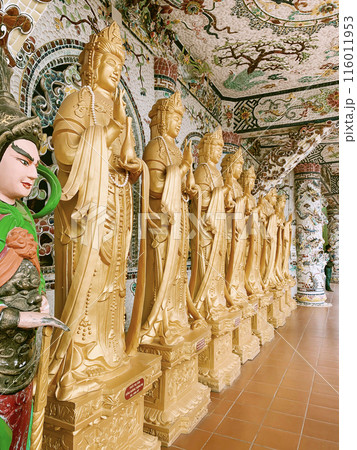 Row Of Bodhisattva Statues Inside Of Linh Phuoc Pagoda In Da Lat City, Vietnam. 116011953