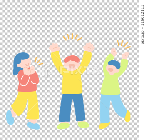 お祝いをする人々のフラットなイラスト 116012111