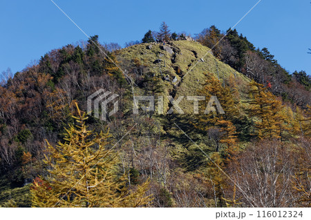 笠取小屋付近から見る秋色の奥秩父・笠取山山頂 116012324