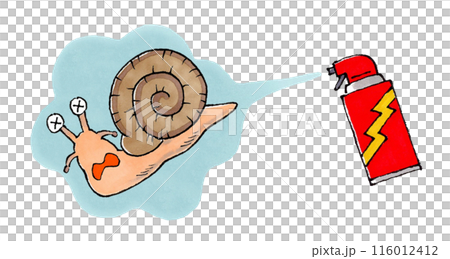 蝸牛被噴灑殺蟲劑 蝸牛被噴灑殺蟲劑 116012412