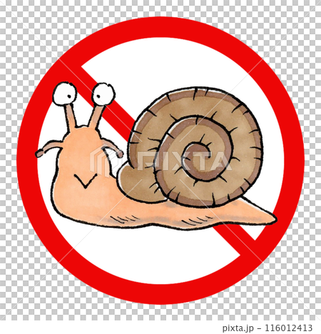 Snail prohibition sign 116012413