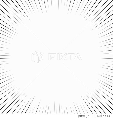 黒い集中線の全体スクエアフレーム背景 116013343
