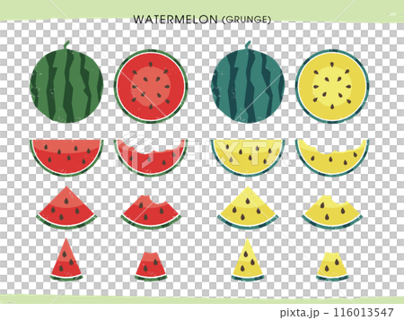 Watermelon set illustration grunge 116013547