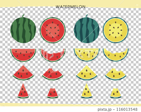 Set illustration of watermelon Set illustration of watermelon 116013548
