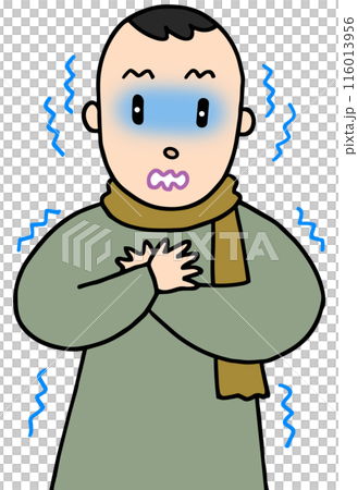 病気・疾病 - 風邪・インフルエンザ・寒気・発熱・震え 116013956