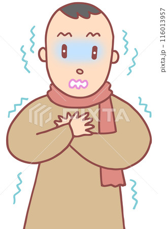 病気・疾病 - 風邪・インフルエンザ・寒気・発熱・震え 116013957