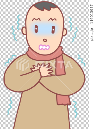 病気・疾病 - 風邪・インフルエンザ・寒気・発熱・震え 116013957